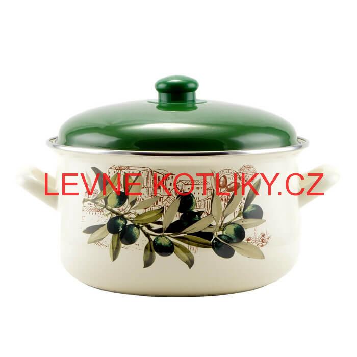 Smaltovaný kastrol s poklicí 6 L OLIVA