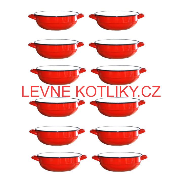 Souprava smaltovaných selských misek 18 cm 12 ks