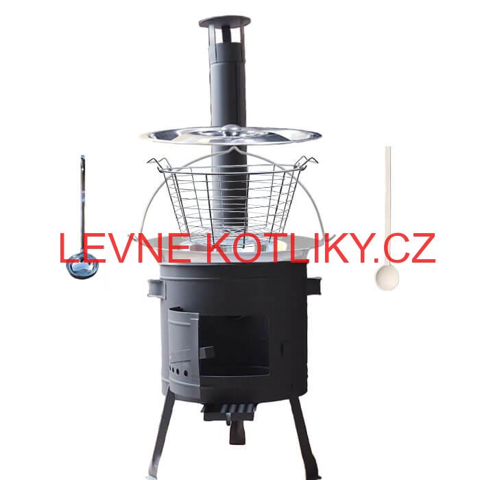 Nerezový kotlík 30 L (0,8 mm zesílený) + drátěný koš + žáruvzdorná kotlina 45 PLUS 600