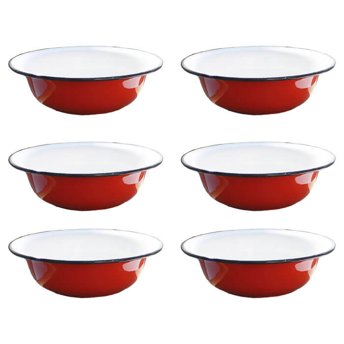 Souprava smaltovaných hlubokých talířů 20 cm 6 ks