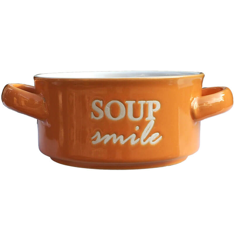 Keramická miska na polévku - oranžová SOUP