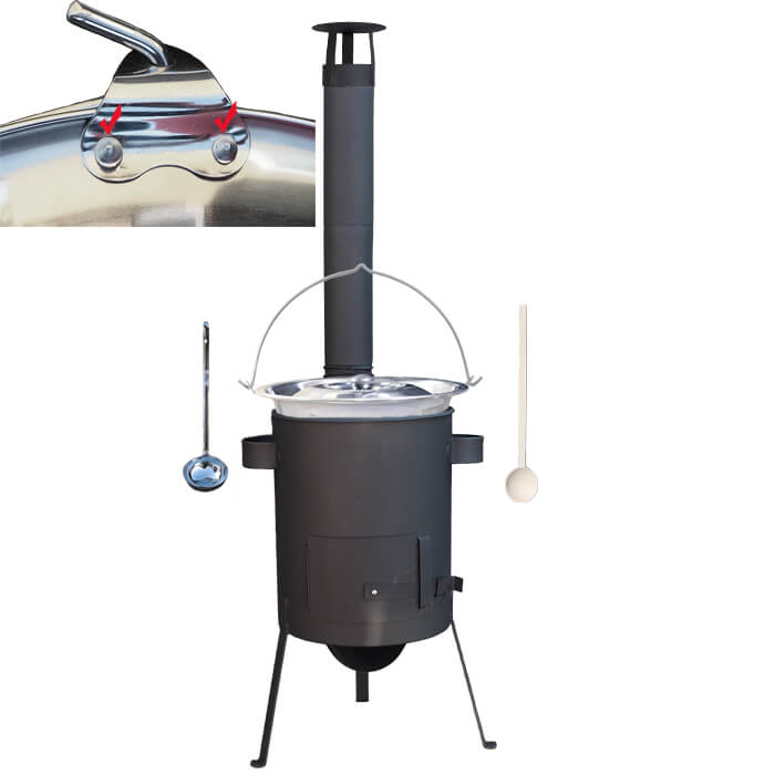 Nerezový kotlík 15 L s nýty (0,8 mm) INOX + žáruvzdorná kotlina 36 PLUS 600 4 MM