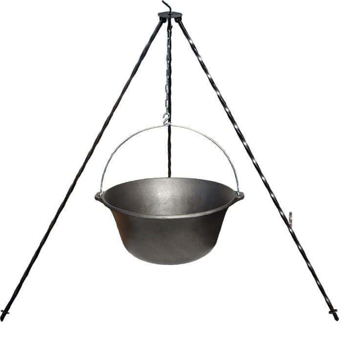 Litinový kotlík 7,2 L + trojnožka 1,2 m