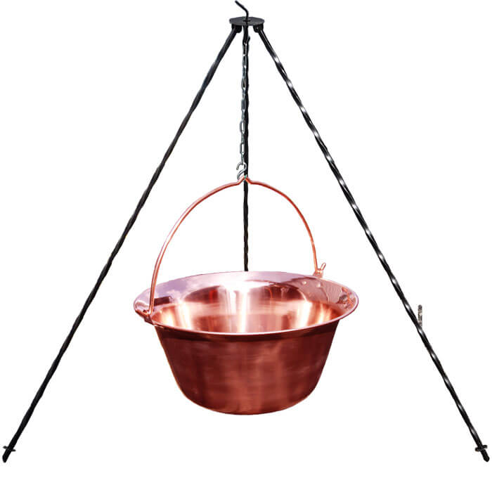 Měděný kotlík 6 L (1,2 mm) + trojnožka 1 m
