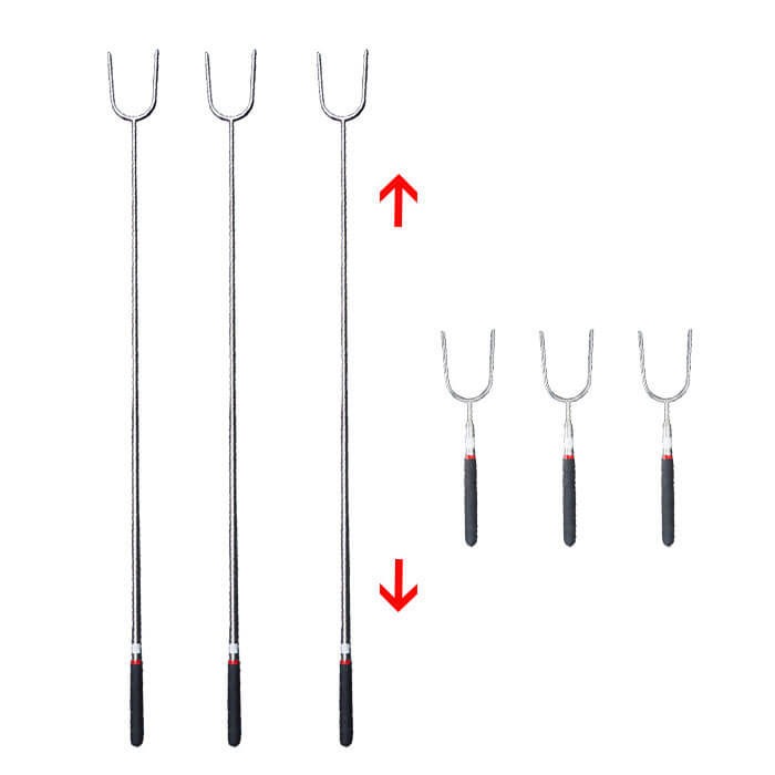 Vidličky na opékání 24,5 cm - 84,5 cm - teleskopické 6 ks