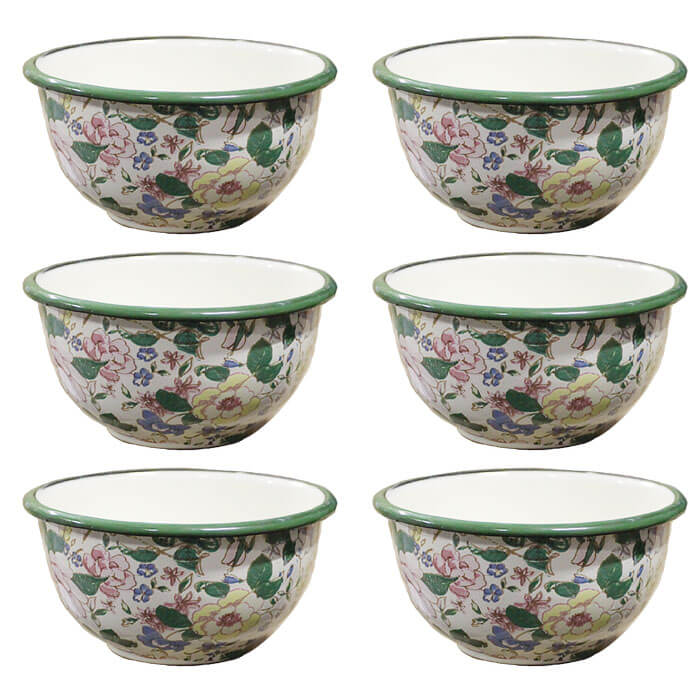 Souprava smaltovaných misek 13 cm 6 ks DECOR