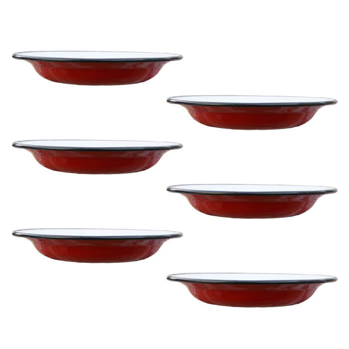 Souprava smaltovaných mělkých talířů 22 cm 6 ks