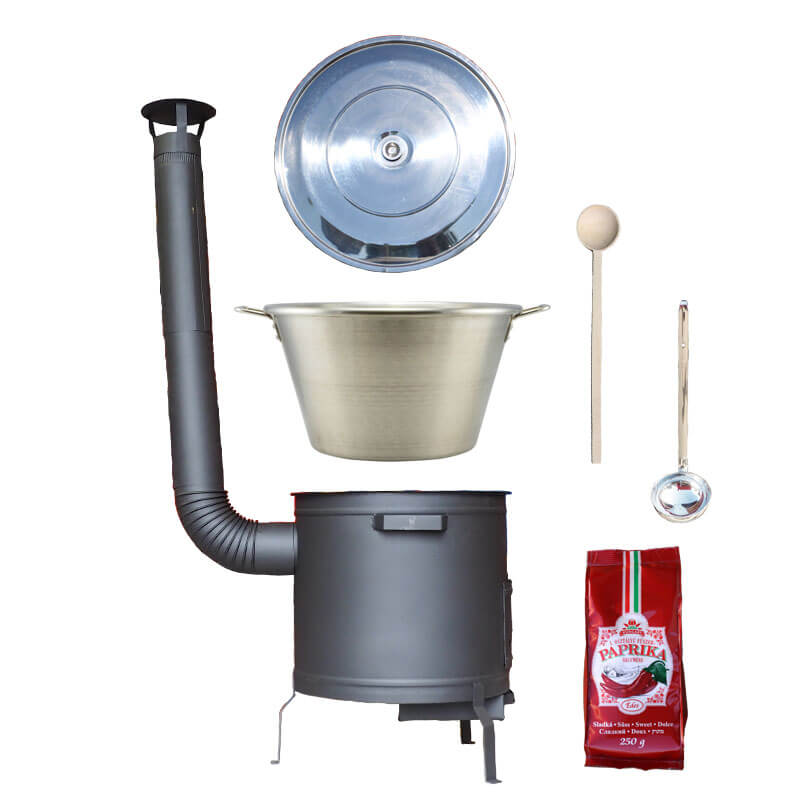 Nerezový kotel 70 L + žáruvzdorná kotlina 56 cm PLUS 600+ Sladká paprika GURMÁN 250 g BIG PARTY