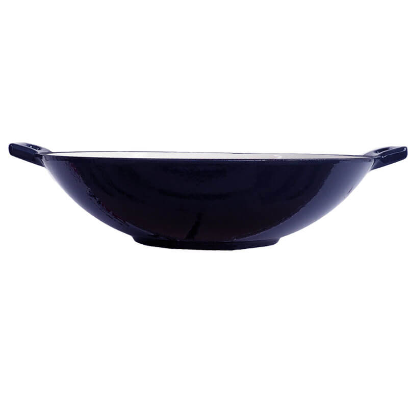 Litinový wok – smaltovaný povrch 37 cm