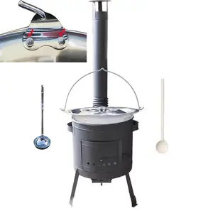 Nerezový kotlík 15 L (0,8 mm) zesílený s nýty INOX + nízká žáruvzdorná kotlina 36 cm PLUS 600