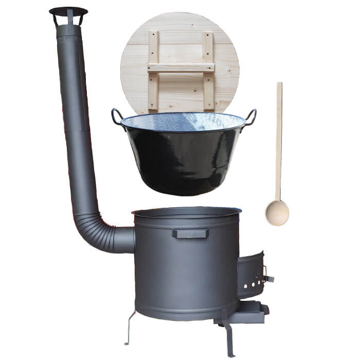 Zabijačkový smaltovaný kotel 100 L + žáruvzdorná kotlina 60 cm PLUS 600