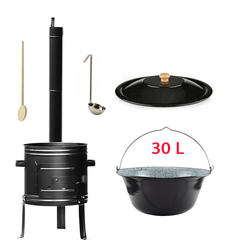 Smaltovaný kotlík 30 L + kovová kotlina 45 KOV