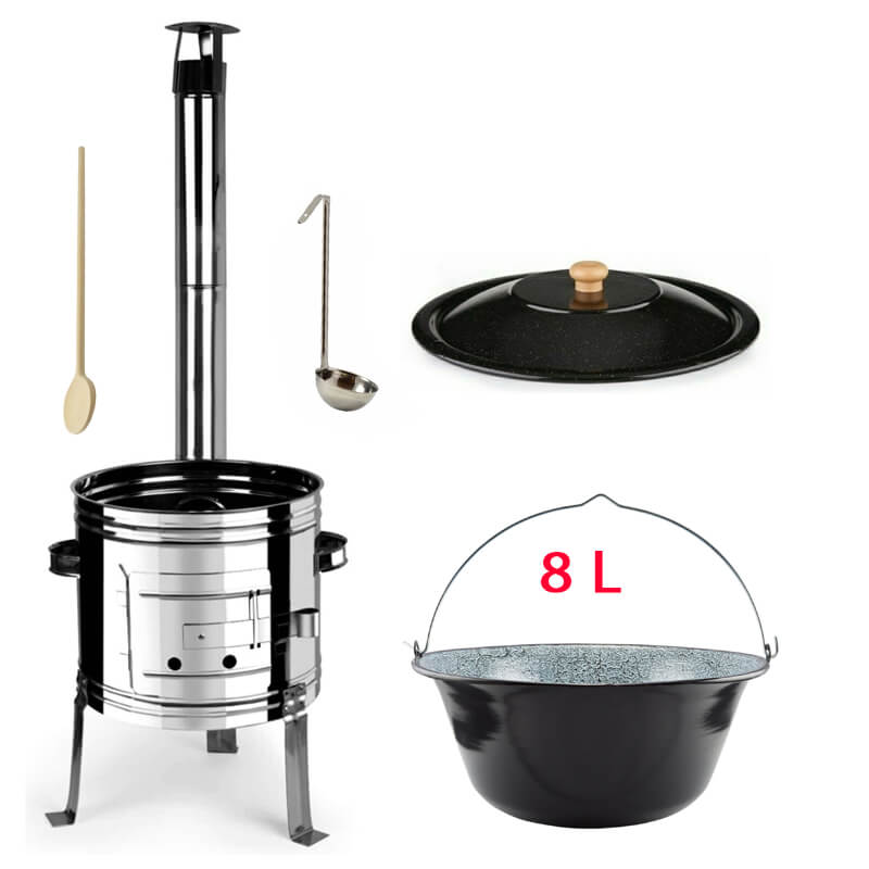 Smaltovaný kotlík 8 L + nerezová kotlina 31 INOX