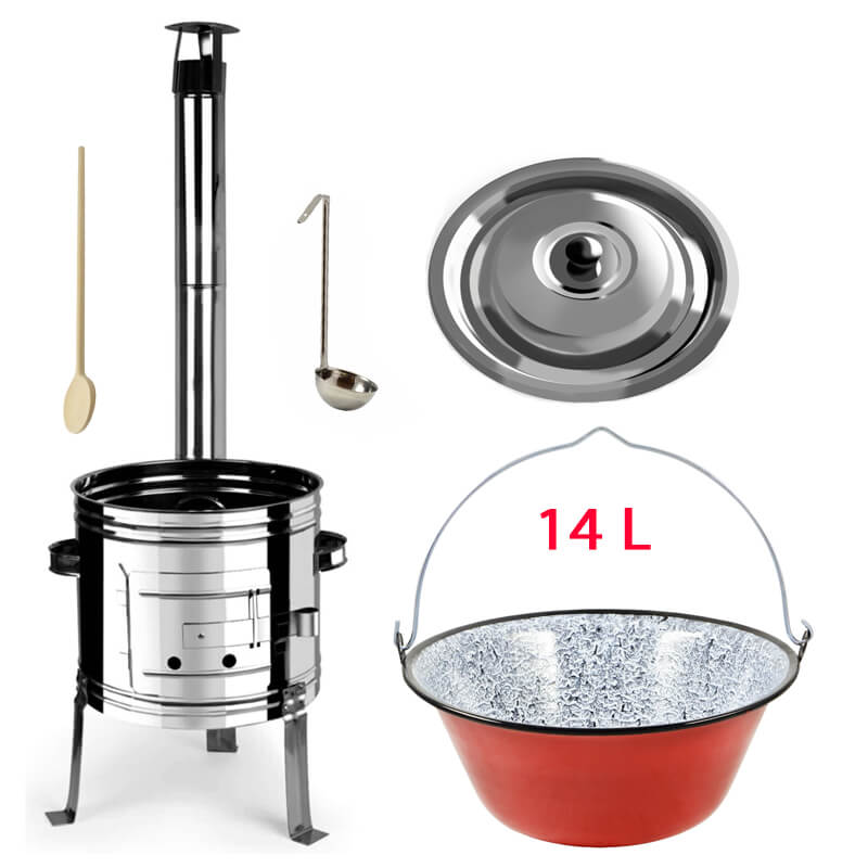 Smaltovaný kotlík 14 L + nerezová kotlina 36 INOX