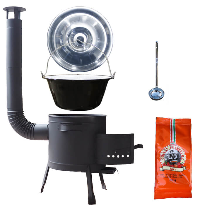 Smaltovaný kotlík 25 L (1,2 mm) + nerezová poklice + nízká žáruvzdorná kotlina (0,8 mm) 42 PLUS 600