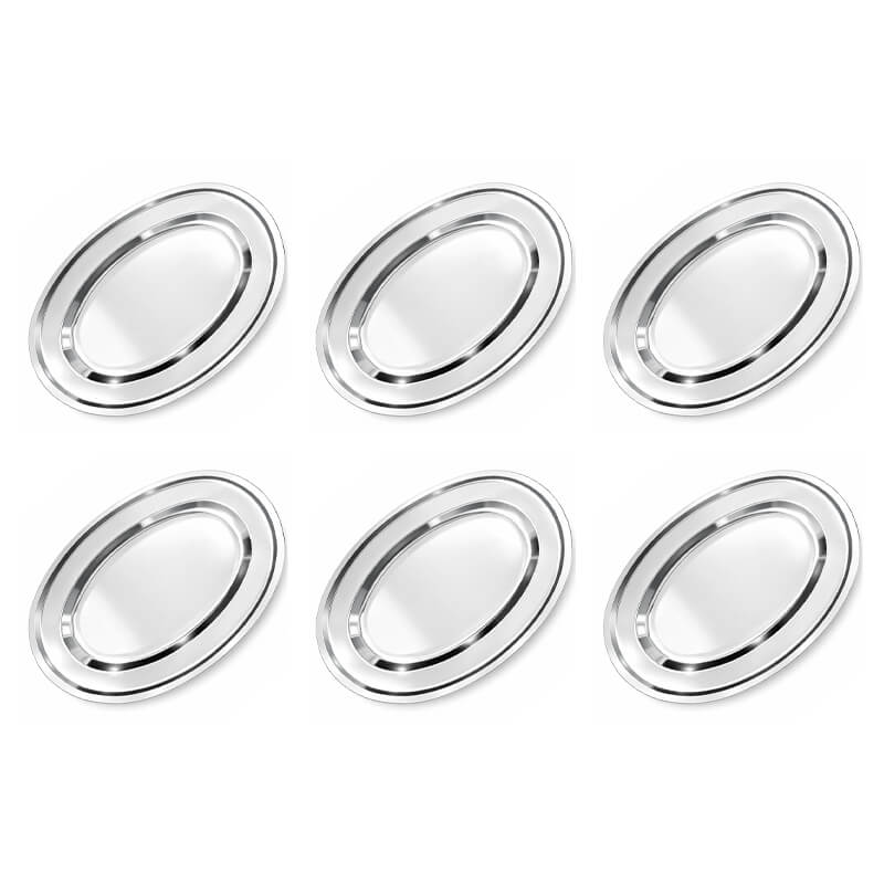 Nerezové podnosy pro catering - set 6 ks (45,5cm) - Servíruj s jistotou a stylem