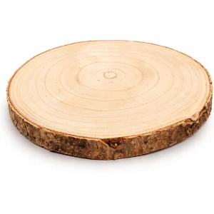Dřevěný podnos z přírodního plátku dřeva s kůrou Ø 20–24 cm