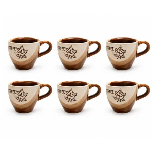Sada keramických hrnků na kávu 100 ml 6 ks COFFEE