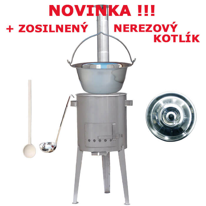Nerezový kotlík (Zesílený) 15 L + nerezová kotlina 36 cm LUXUS