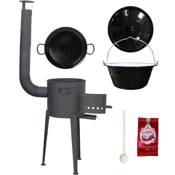 Smaltovaný kotlík 13 L + Paella smaltovaná pánev + vysoká žáruvzdorná kotlina 36 cm PLUS 600
