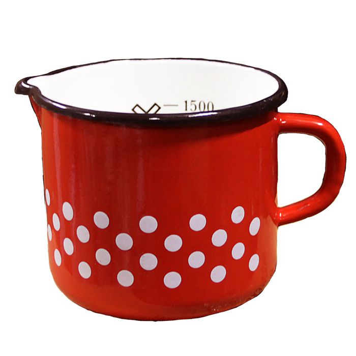 Smaltovaný hrnek 1,5 L (tečky)