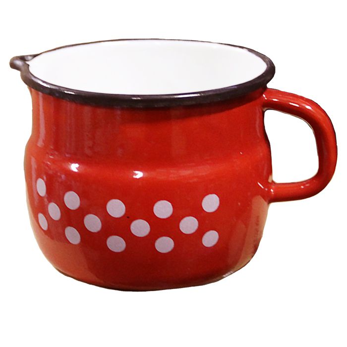 Smaltovaný hrnek s výlevkou  1,5 L (tečky)
