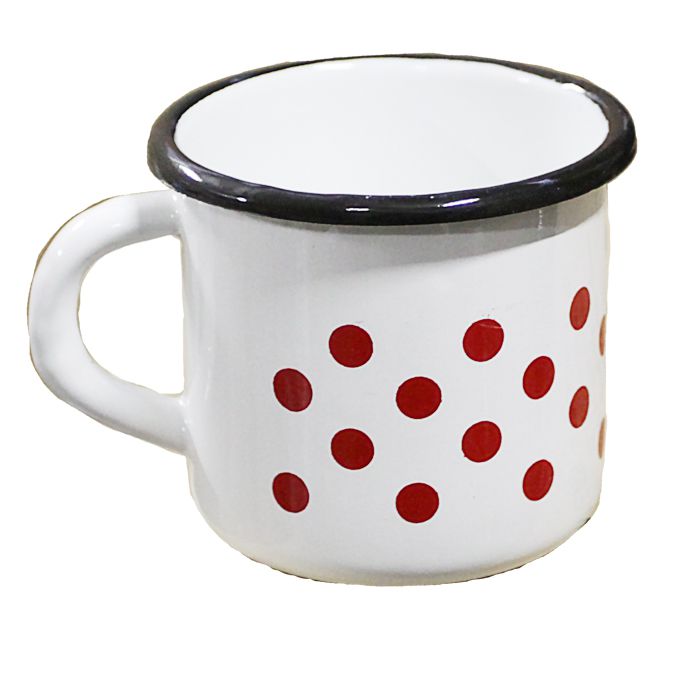 Smaltovaný hrnek 250 ml (tečky)