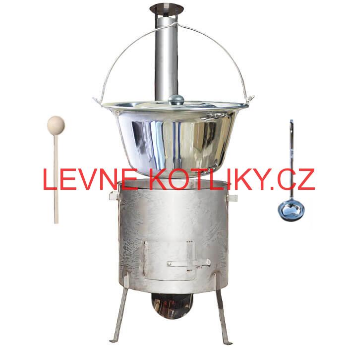 Nerezový kotlík 30 L (1,2 mm) + Vysoká Nerezová kotlina 45 cm ze zesíleným dnem (1,5 mm) KOMFORT