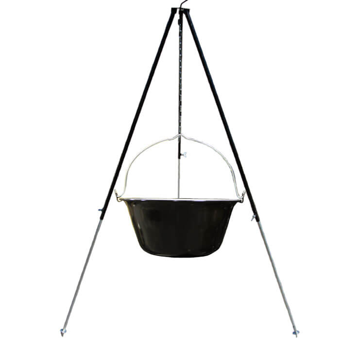 Smaltovaný kotlík 50 L + teleskopicka trojnožka 1,7 m