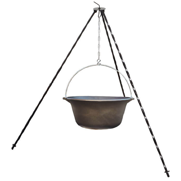 Litinový kotlík 7,2 L + trojnožka 1 m