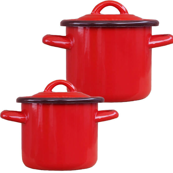 Smaltované hrnce s poklicemi 1 L + 3 L Classic