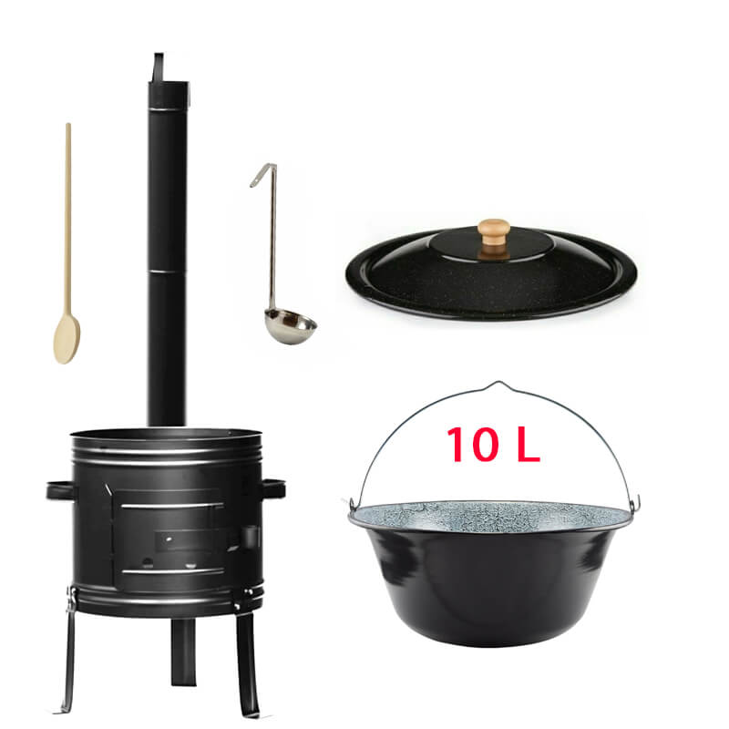 Smaltovaný kotlík 10 L + kovová kotlina 31 KOV