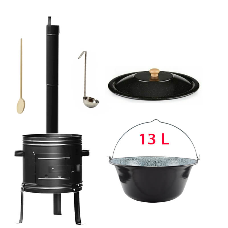 Smaltovaný kotlík 13 L + kovová kotlina 36 KOV