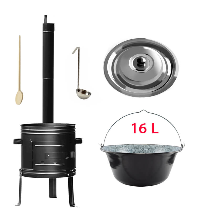 Smaltovaný kotlík 16 L + kovová kotlina 36 KOV