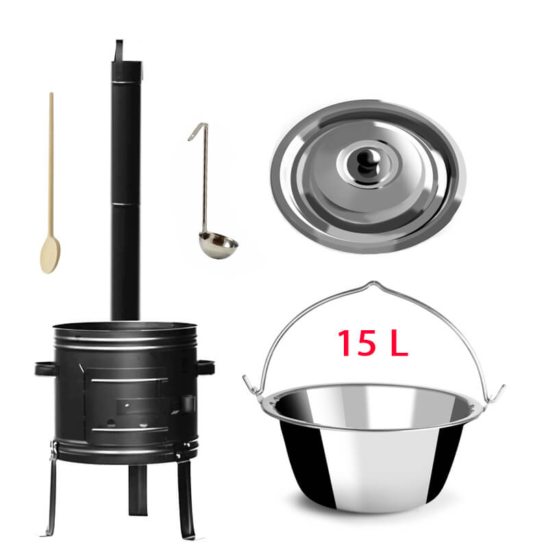 Nerezový kotlík 15 L + kovová kotlina 36 KOV