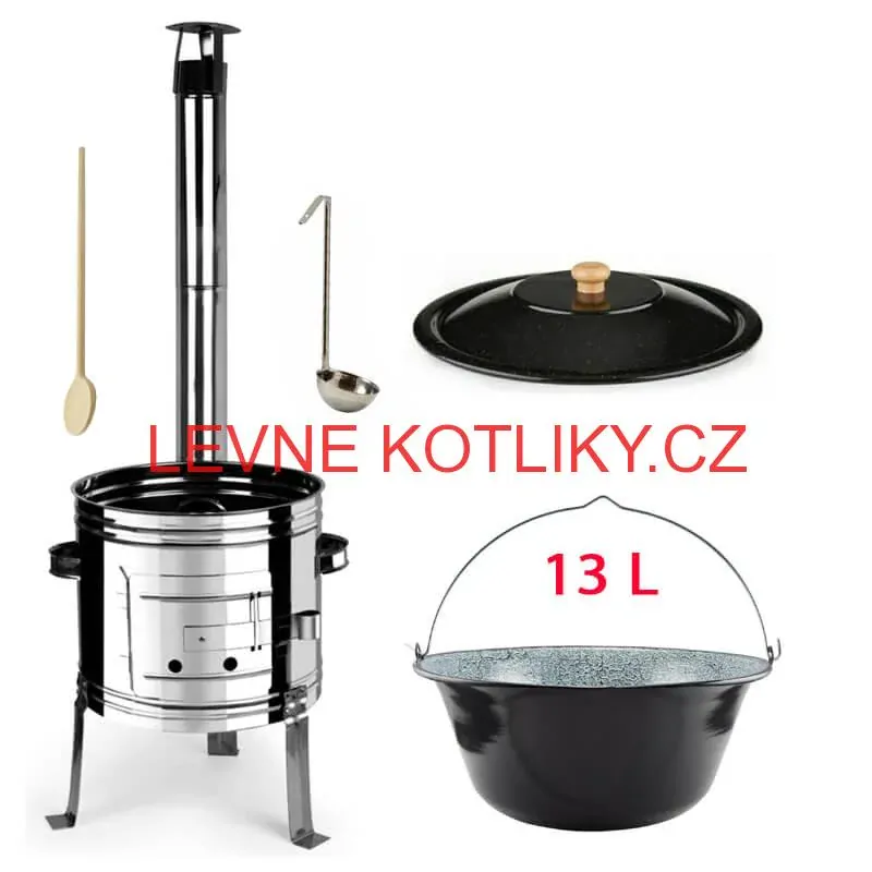 Smaltovaný kotlík 13 L + nerezová kotlina 36 INOX
