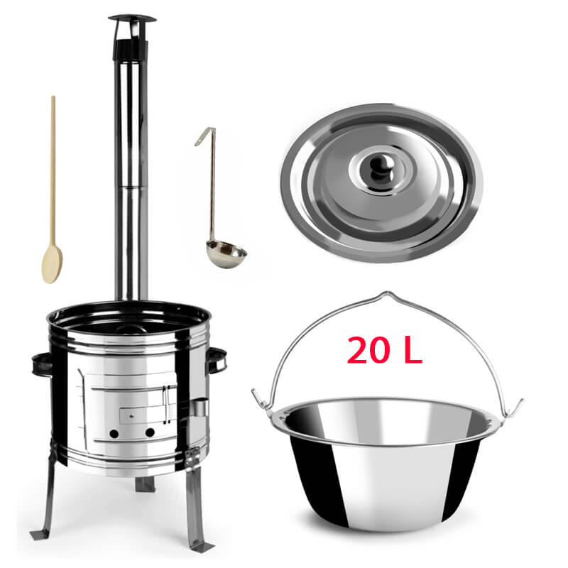 Nerezový kotlík 20 L (1,2 mm) + nerezová kotlina 42 INOX