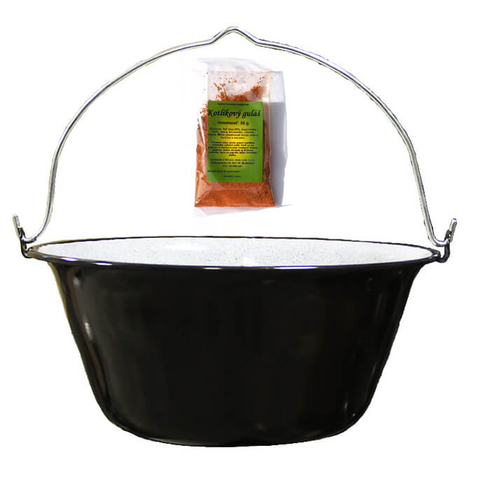 Smaltovaný kotlík 20 L + koření na kotlíkový guláš 50 g
