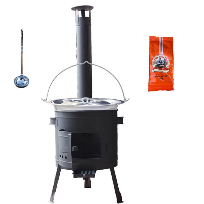 Nerezový kotlík 22 L (0,8 mm) + nerezová poklice + nízká žáruvzdorná kotlina (0,8 mm) 42 PLUS 600