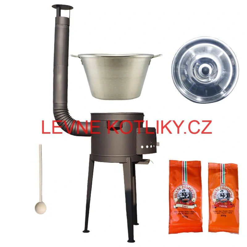 Nerezový kotel 40 L + vysoká kotlina 47 cm (1,5 mm) HODO Plus 600 + paprikové koření na guláš