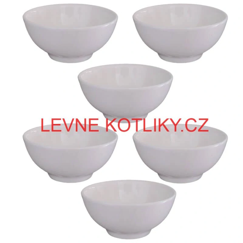 Keramické misky na servírování guláše 15 cm 6 ks bílé