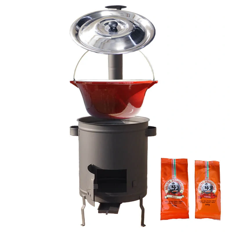 Litinový kotlík se smaltovanou úpravou 22 L + žáruvzdorná  kotlina 42 cm (1,5 mm) STRONG + paprikový pepř na guláš - MIX 100 g