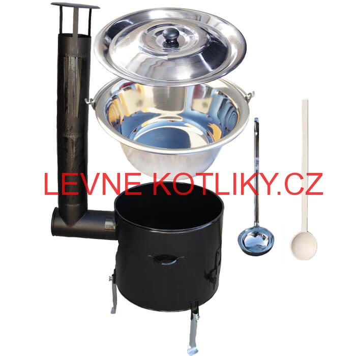 Nerezový kotlík 20 L (1,2 mm) + smaltovaná kotlina 39 Smalt party