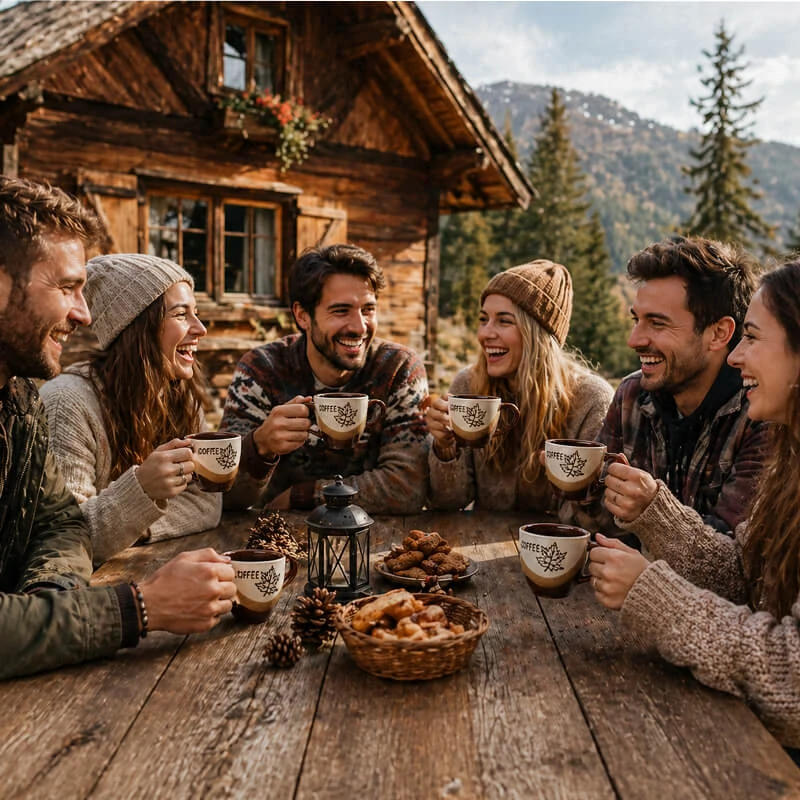Sada keramických hrnků na kávu 100 ml 6 ks COFFEE