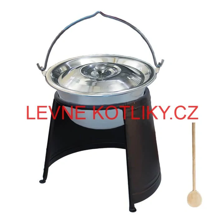 Nerezový kotlík 14 L (0,8 mm) + poklice + chránič plamene