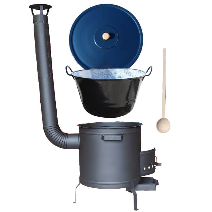 Zabijačkový smaltovaný kotel 60 L + žáruvzdorná kotlina 53 cm PLUS 600