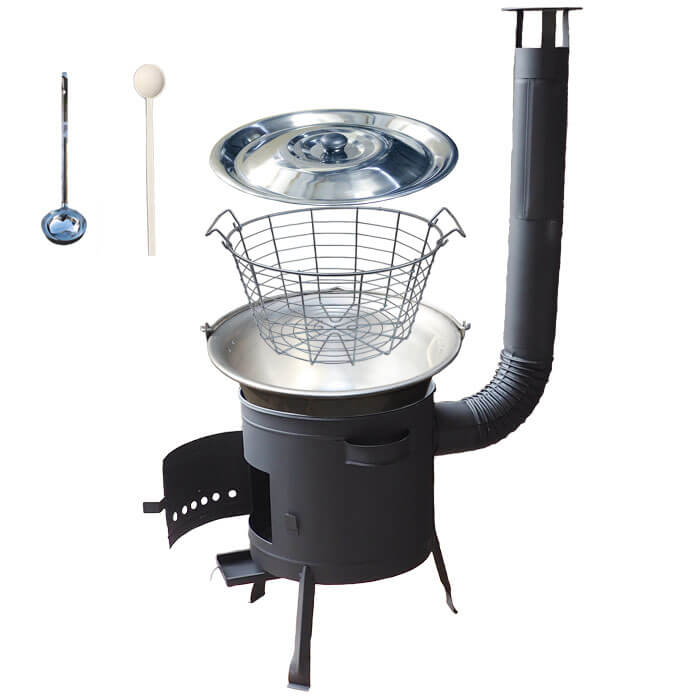 Nerezový kotlík 30 L (1,5 mm) + drátěný koš + žáruvzdorná kotlina 45 PLUS 600