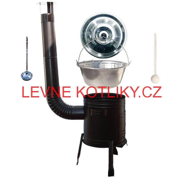 Nerezový kotlík 20 L (1,5 mm) + drátěný koš + kovová kotlina 42 Easy party (KOV)