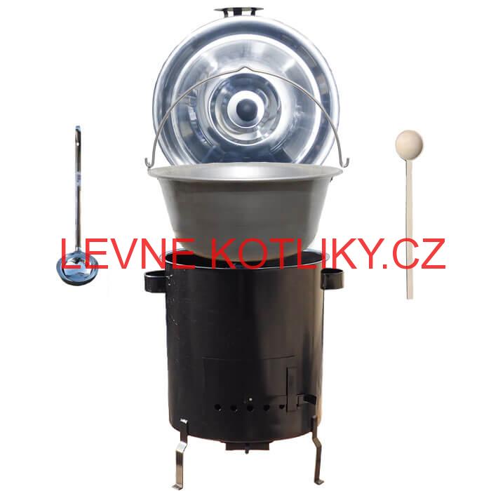 Nerezový kotlík 20 L (1,5 mm) + hrubostěnná (1,5 mm) kovová kotlina 42 STRONG