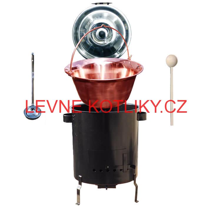 Měděný kotlík 20 L (1,2 mm) + hrubostěnná (1,5 mm) kovová kotlina 42 STRONG